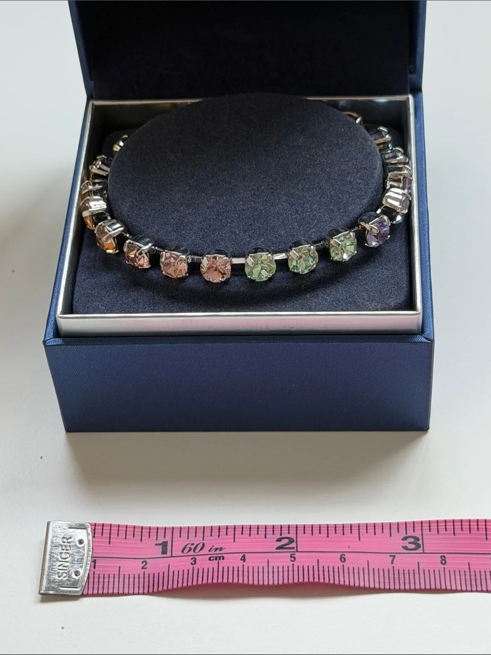 Haus of Brilliance Multicolor Crystal Bracelet — Pink, Peach, Green, Lavender
